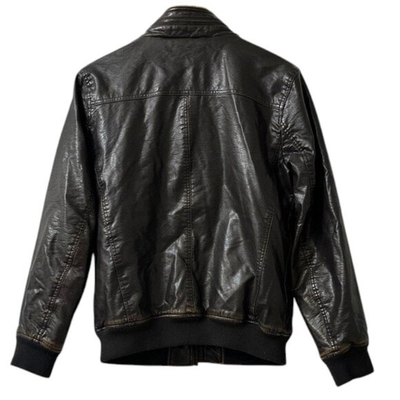 Levi's Men's Sherpa-Lined Faux-Leather Aviator Bomber Jacket - Size Small - Picture 4 of 13